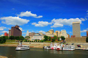 Memphis Skyline and Steamboats on the Mississppt River